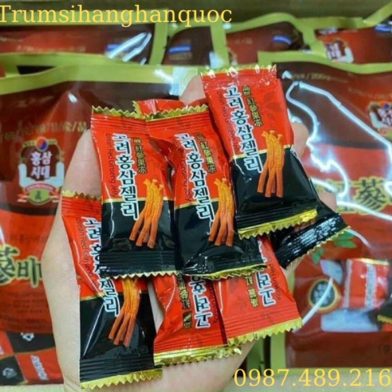 KẸO SÂM DẺO HÀN QUỐC GÓI 200G [ KẸO SÂM MỀM ]