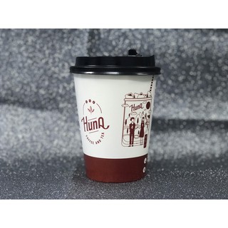 [Bán giá gốc] 100 Ly Giấy Lạnh Kleur 12OZ (400ML) Huna Couple - Kèm Nắp Đen |Kleur Paper Cup