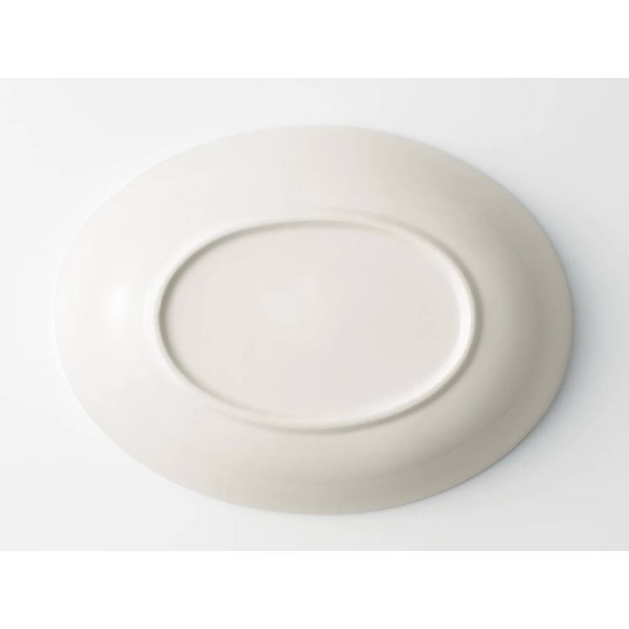 Muji Đĩa Sứ Hình Oval Màu Be / L