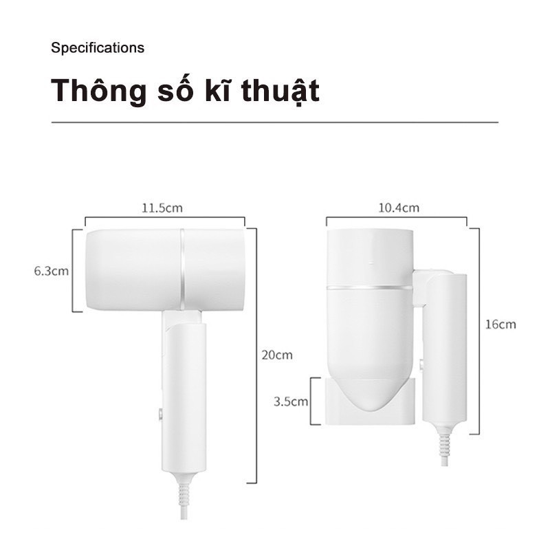 [Công Suất Lớn] Máy Sấy Tóc Công Suất Lớn Nóng Lạnh 2 Chiều Gập GọnTạo Kiểu Badabenc 2.0  Công Suất 1000w