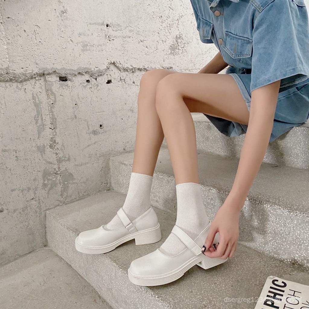 Giày sandal Mary Jane mũi vuông đế dày thời trang mùa hè 2021