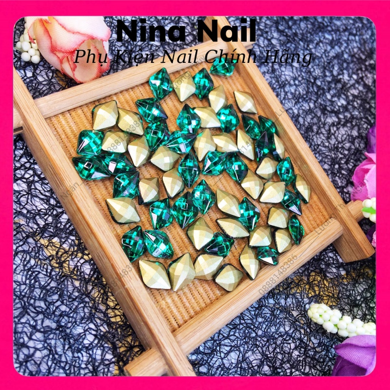 Đá Khối Gắn Móng ,Đá Khối Nail Mã DG size 9*14mm Siêu Sáng