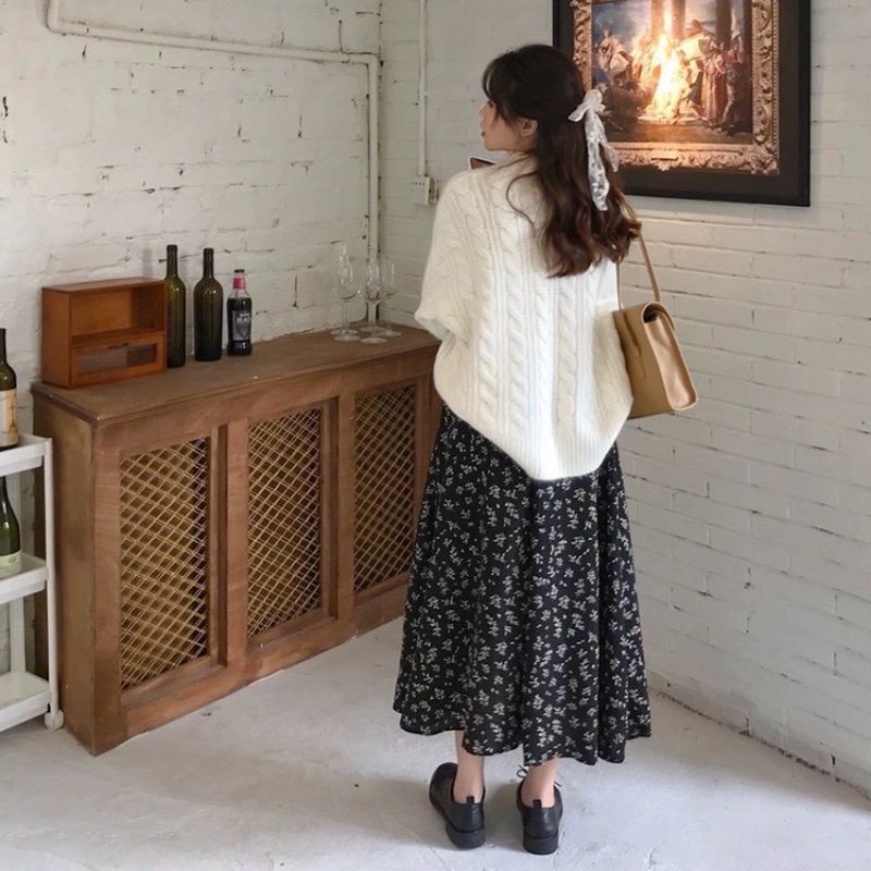 Chân Váy Hoa Dáng Xoè  Cạp Chun Vintage Hàng Quảng Châu Ulzzang Hottrend 2021 | BigBuy360 - bigbuy360.vn