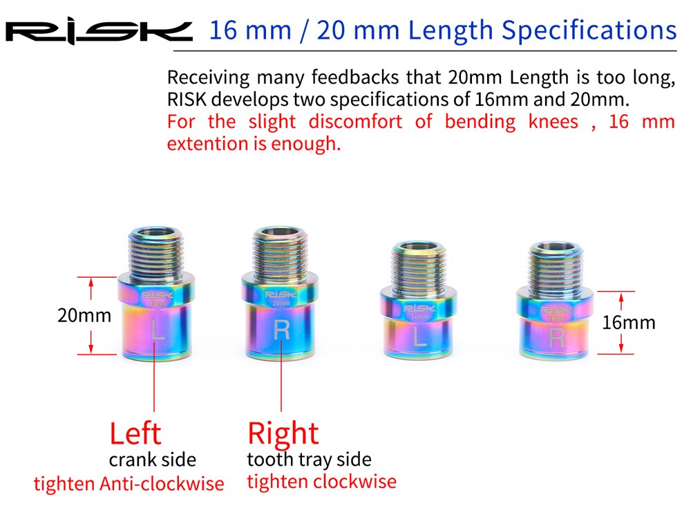 1 Cặp Đai Ốc Nối Dài Bàn Đạp Xe Đạp Bằng Hợp Kim Titan