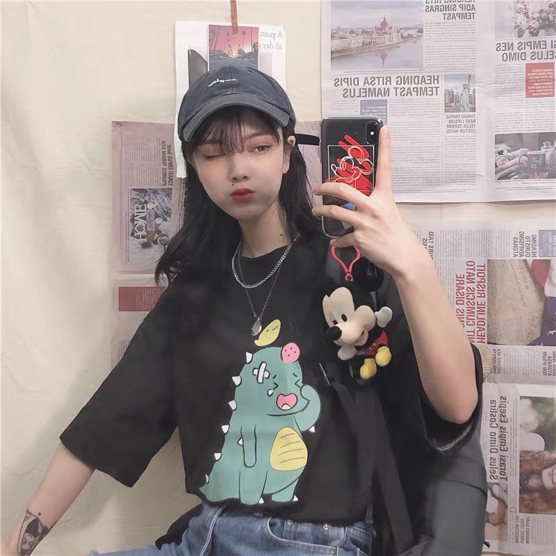 Áo thun tay lỡ phông Unisex nam nữ oversize form rộng ulzzang KHỦNGLONGKHÓC ANHStore A40