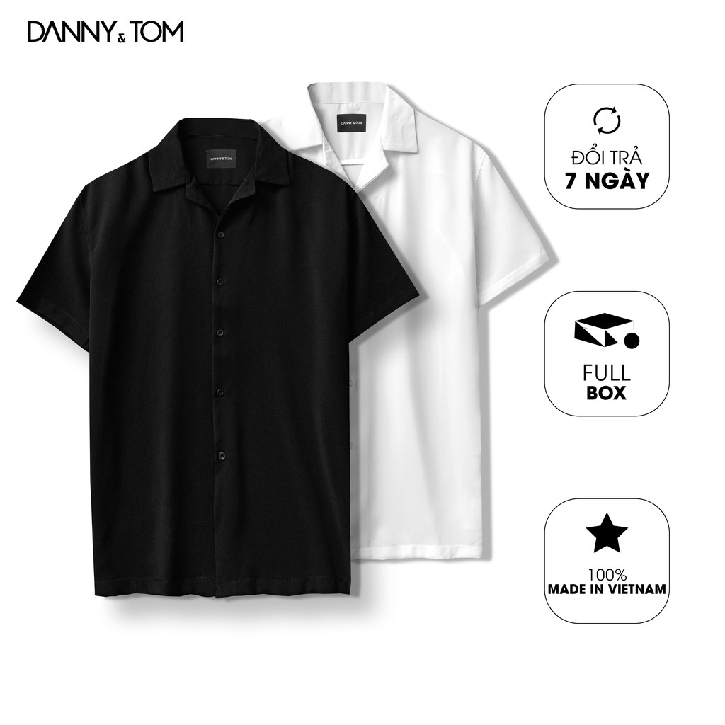 Áo sơ mi tay ngắn trơn DANNYTOM Vải lụa Chống nhăn, Thoáng mát Form Regular Chuẩn xịn, Trẻ trung - Năng động DN12