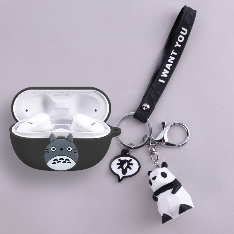 Vỏ Bảo Vệ Hộp Sạc Tai Nghe Bluetooth Không Dây Sony WF-SP800N Bằng Silicon Hình Động Vật Hoạt Hình