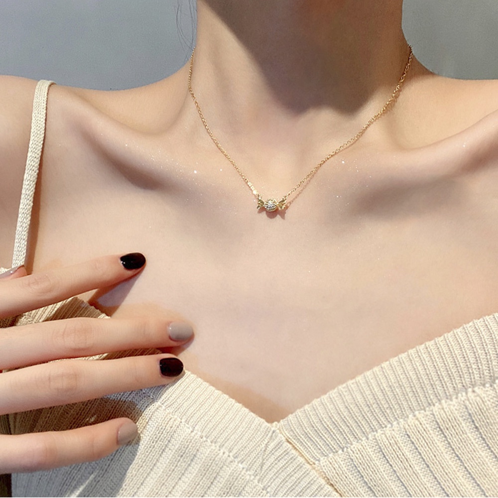 Vòng cổ Mặt Hình Viên Kim Cương Màu Vàng / Bạc Thời Trang Hàn Quốc Cho Nữ