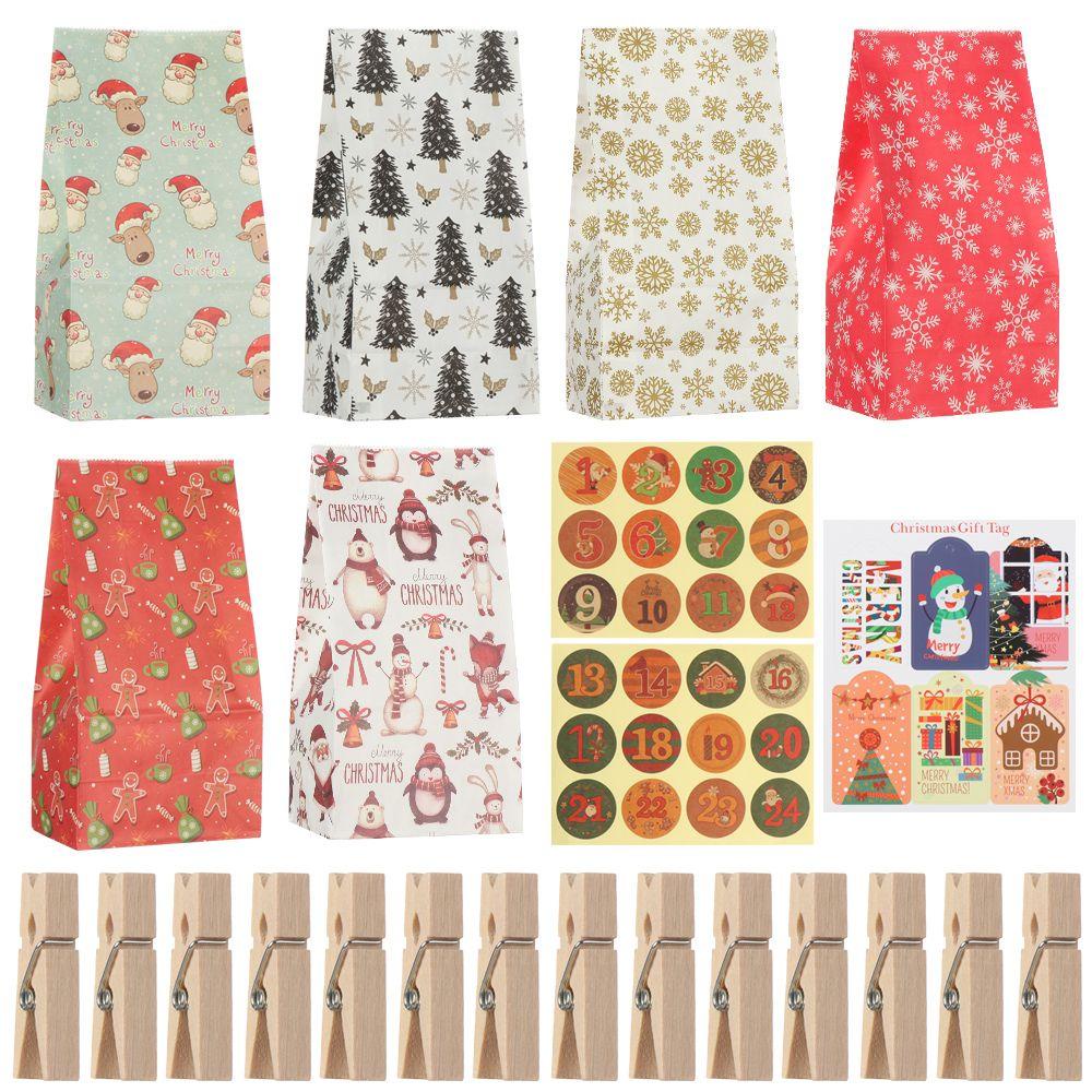 Set 24 Túi Giấy Đựng Quà Giáng Sinh