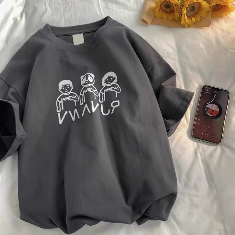 Áo thun tay lỡ nam nữ , áo phông unisex chất cotton form rộng in hình gấu trúc