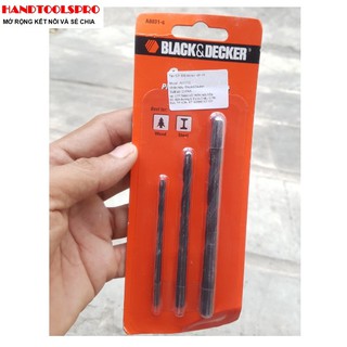 Bộ mũi khoan sắt, gỗ 3 chi tiết black decker a8031g