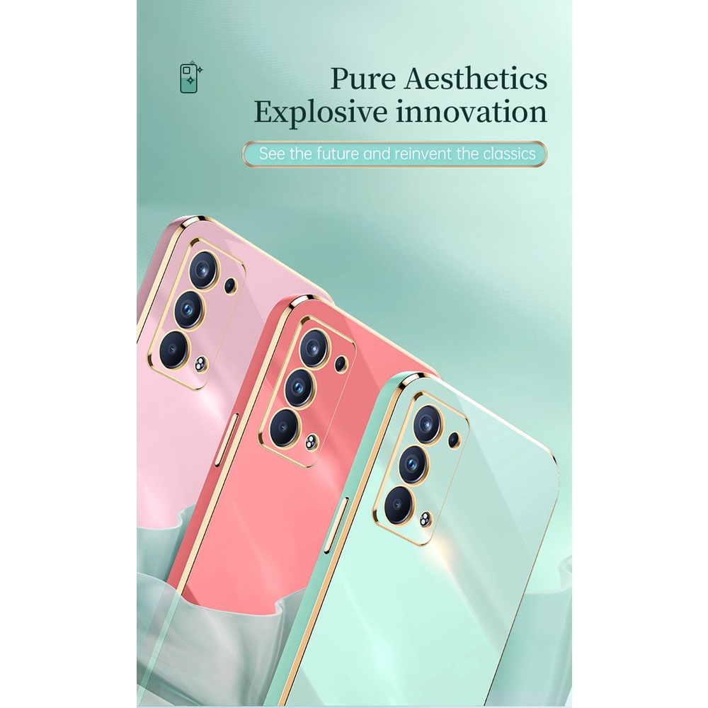 Ốp Điện Thoại tpu Silicon Mạ Vàng 6d Cho oppo reno 6 pro plus 5g reno6 pro + 5g