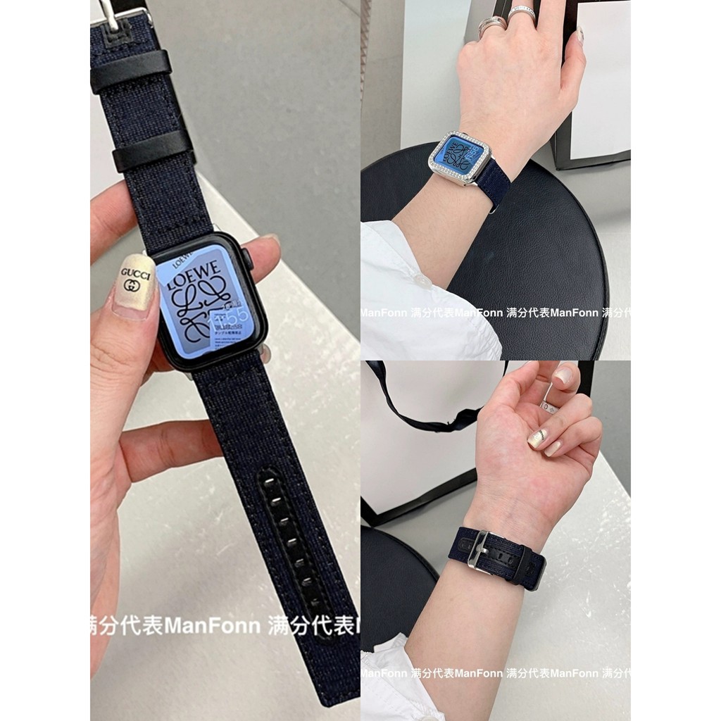 Dây Đồng Hồ Chất Liệu Da Pu Dày 41mm 45mm 38mm 40mm 42 mm 44mm Cho Apple Iwatch 7 6 5 Se 4 3 2
