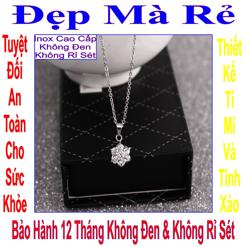 Dây chuyền bé gái có mặt bông hoa đính nhiều đá Zircon - An toàn cho trẻ - Cam kết 1 đổi 1 nếu hoen, gỉ sét