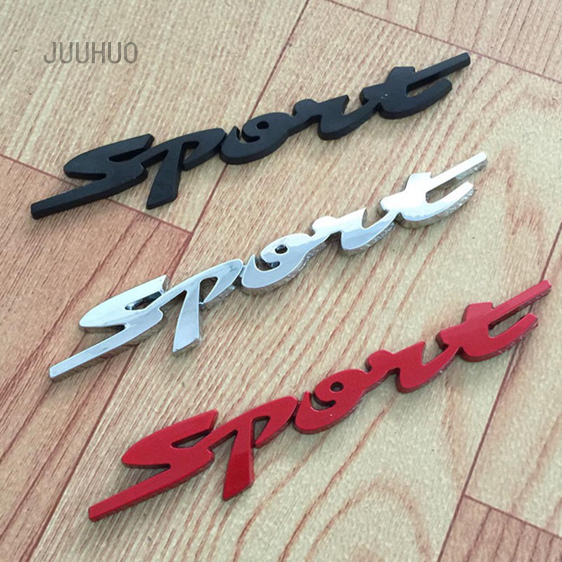 Miếng dán trang trí xe hơi hình chữ SPORT 3D bằng kim loại