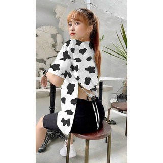 áo thun nữ cột nơ sau con bò sữa 3/4, chất vải thun cotton mềm mại , phom từ 35-58 ký vừa