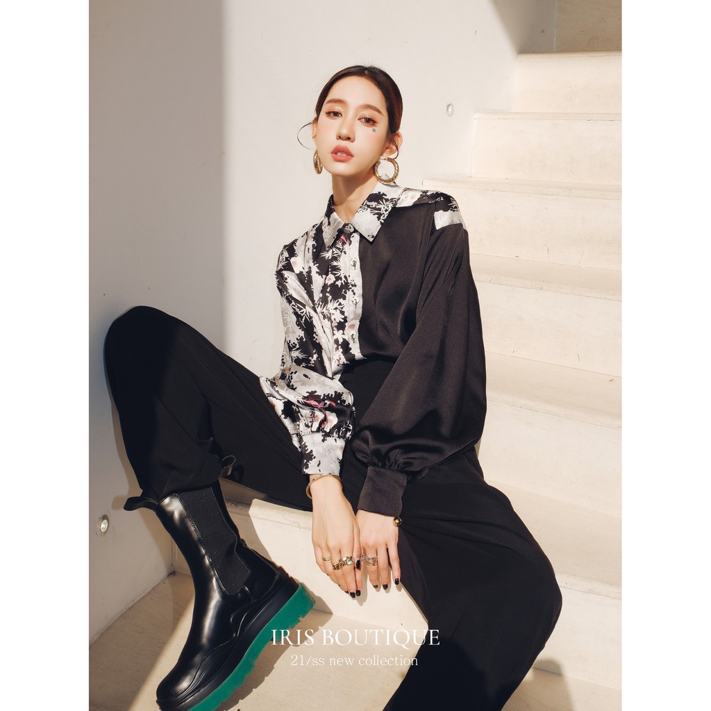 Iris Boutique IS001 Black Garden -Áo sơ mi (SẢN PHẨM CÓ SẴN TẠI VIỆT NAM)
