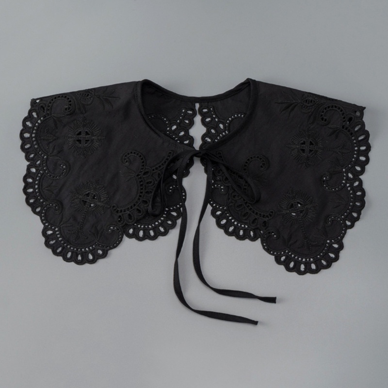 Yoioi Khăn Choàng Cổ Ren Rỗng Cỡ Lớn Thêu Họa Tiết Thanh Lịch Có Thể Tháo Rời Cho Nữ