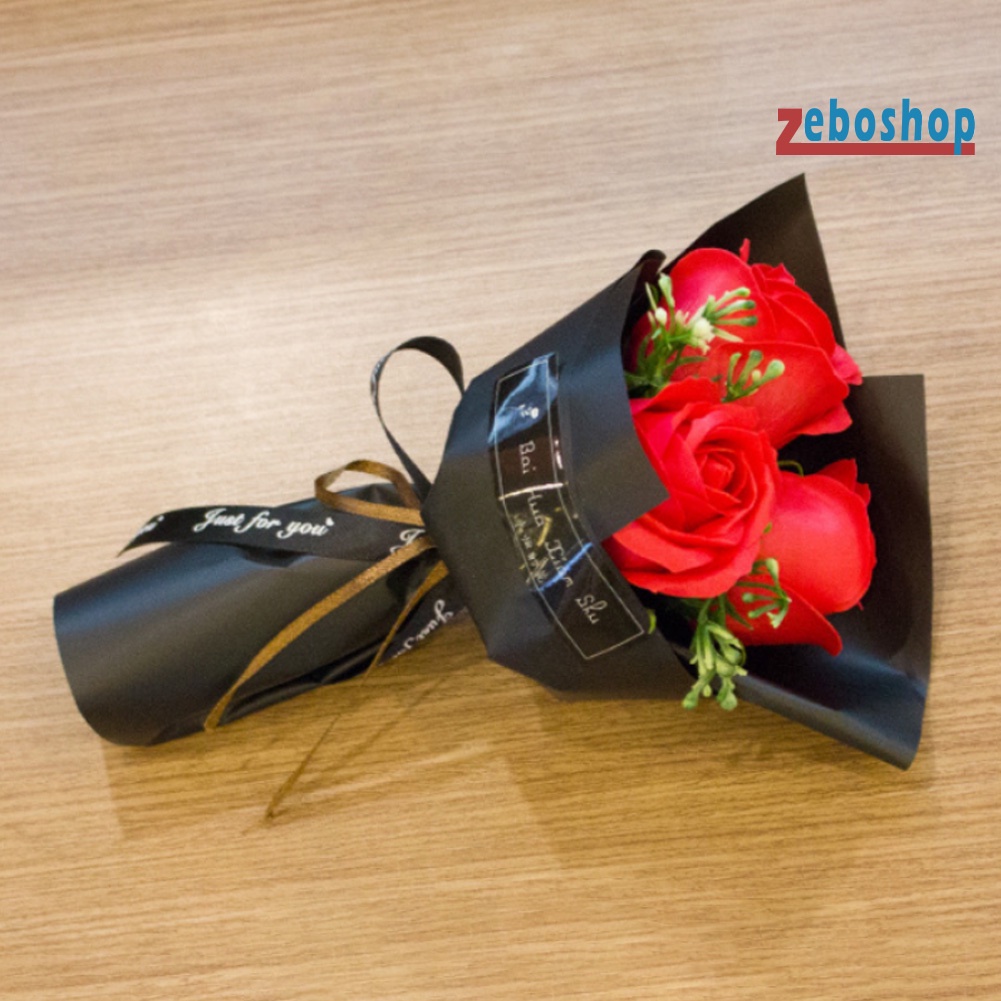 Bó Hoa Hồng Sáp 3 Bông Cầm Tay Làm Quà Tặng Valentine