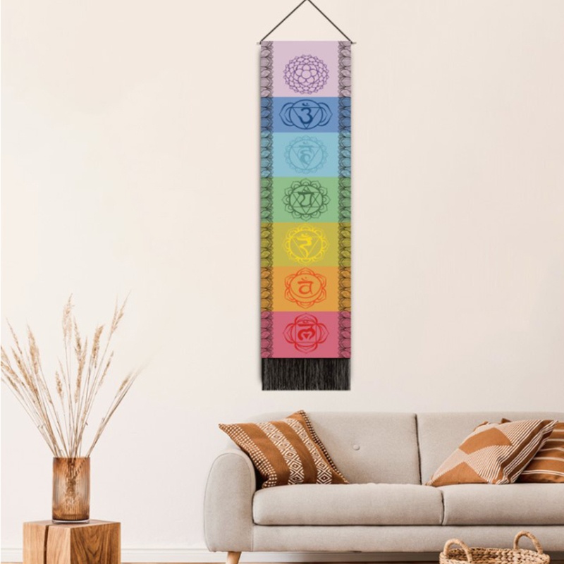 Tranh Vải Treo Tường 7 Luân Xa Trang Trí Nội Thất