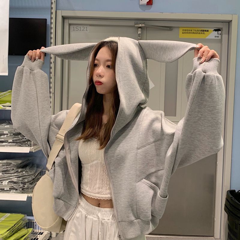 (order) Áo khoác nỉ tai thỏ xinh xắn hàng Quảng Châu kèm hình thật | BigBuy360 - bigbuy360.vn