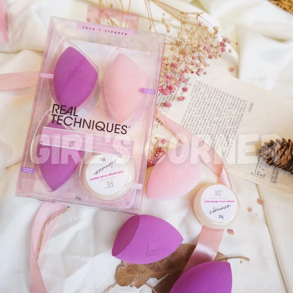 Set 3 mút Real Techniques Blend + Glow và Solid