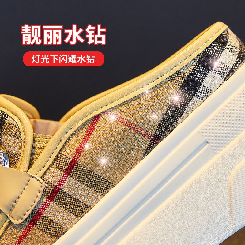 🎀COOL A Dép Bít Mũi Thoáng Khí Đính Đá Thời Trang Cho Nữ Baoto half Slipers Female Dưới đáy dày Trượt trên bàn chân Cùng phong cách với các vì sao