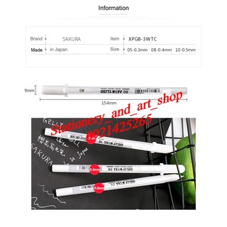 Bút trắng Gelly Roll SAKURA 0.5/0.8/1.0mm