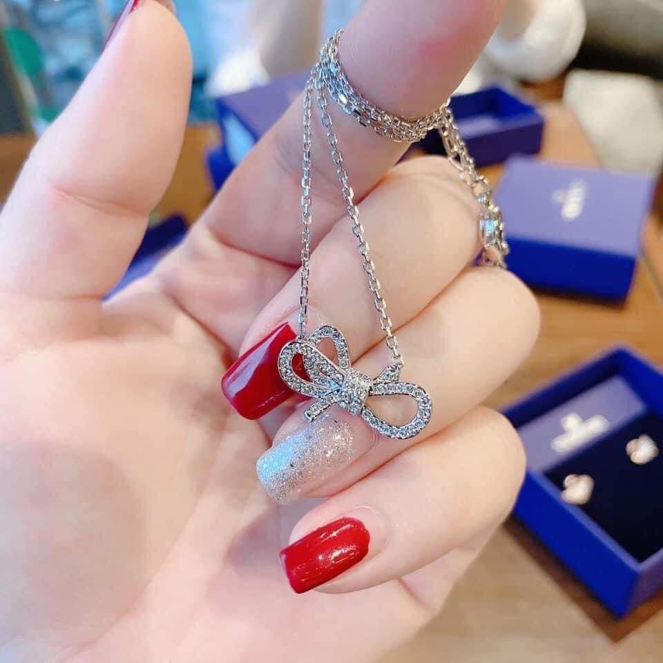 Dây nơ trắng Swarovski
