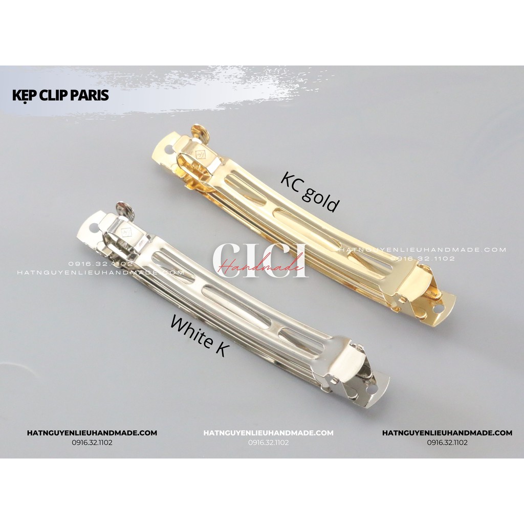 Phôi cặp / Xương cặp bấm tóc Clip Paris 3 chi tiết Cici Handmade hạt cườm nguyên liệu tự làm kẹp tóc cô dâu đính kết