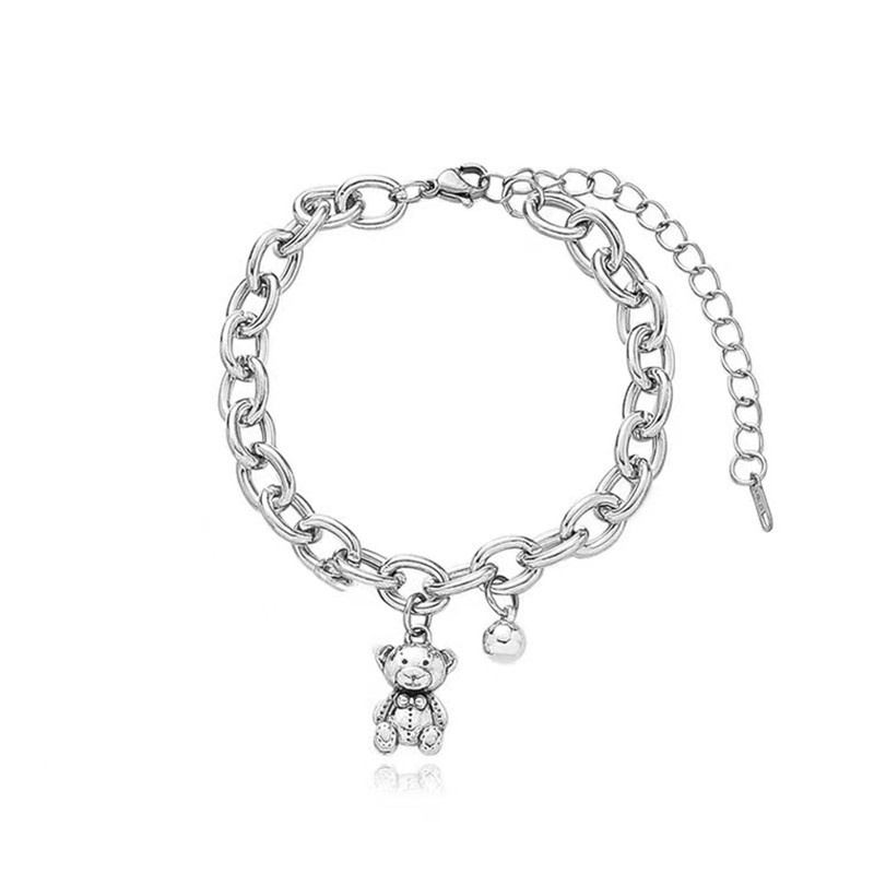 Vòng tay MAYEBE LAVEND mạ bạc hình gấu dễ thương phong cách Hàn Quốc thời trang cao cấp