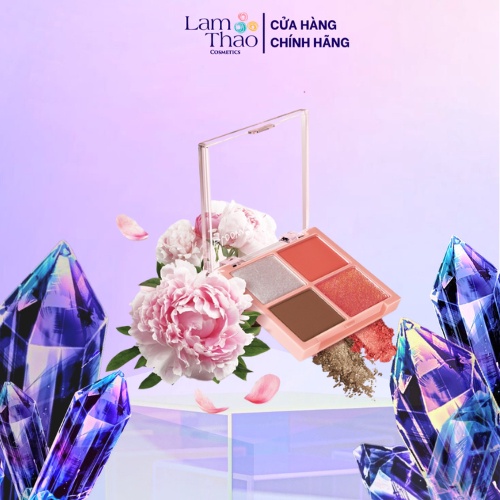 Bảng Phấn Mắt 4 Ô Có Nhũ Silkygirl Full Bloom Shadow