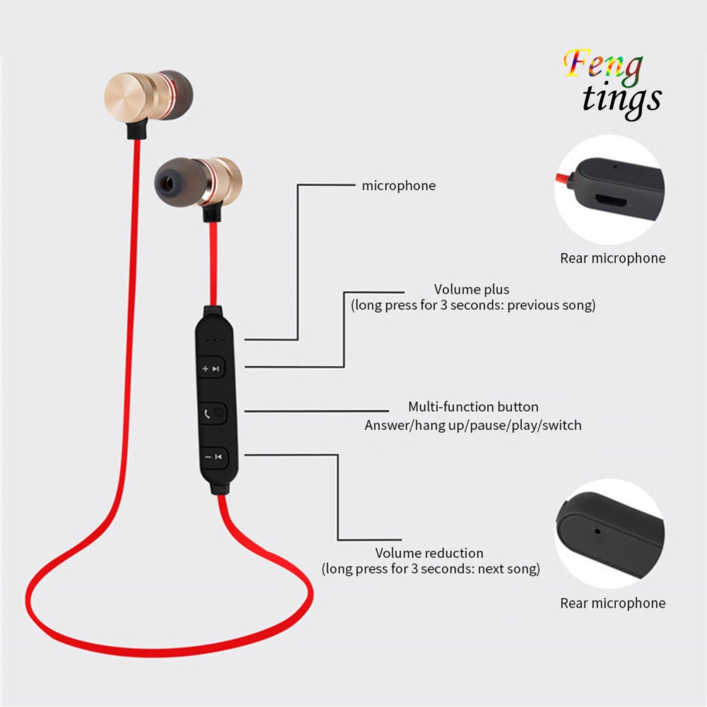 【FT】XT6 Magnetic Bluetooth HiFi Stereo In-Ear Wireless Earphone Sports Headphone