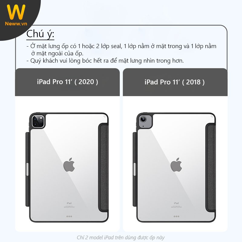 Ốp lưng Dux Ducis iPad Pro 11' ( 2020 / 2018 ) Chống sốc, Kiểu bao da, Mặt lưng trong, Có khay để bút | BigBuy360 - bigbuy360.vn
