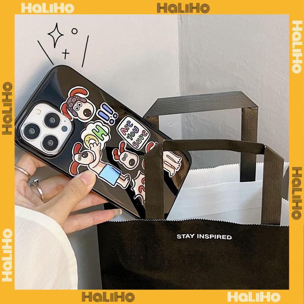 iPhone Case Silicone Soft Case Black Glossy Candy Case Shockproof Protection Camera Cartoon Cute Dog Compatible For iPhone 11 Pro Max 13 Pro Max 12 Pro Max 7Plus xr XS Max