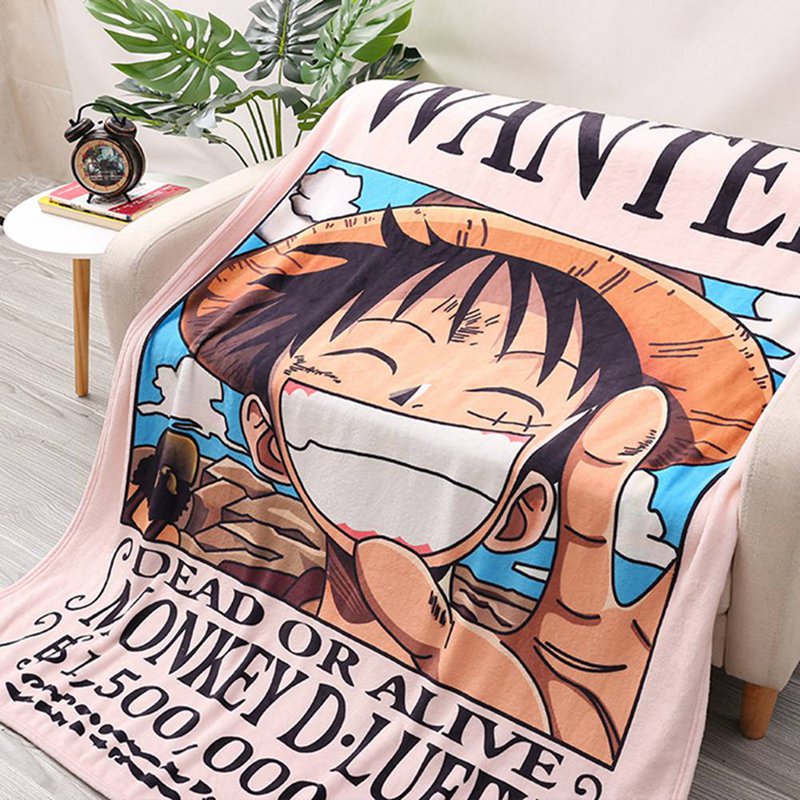 Chăn lông mềm mại in hình nhân vật One Piece