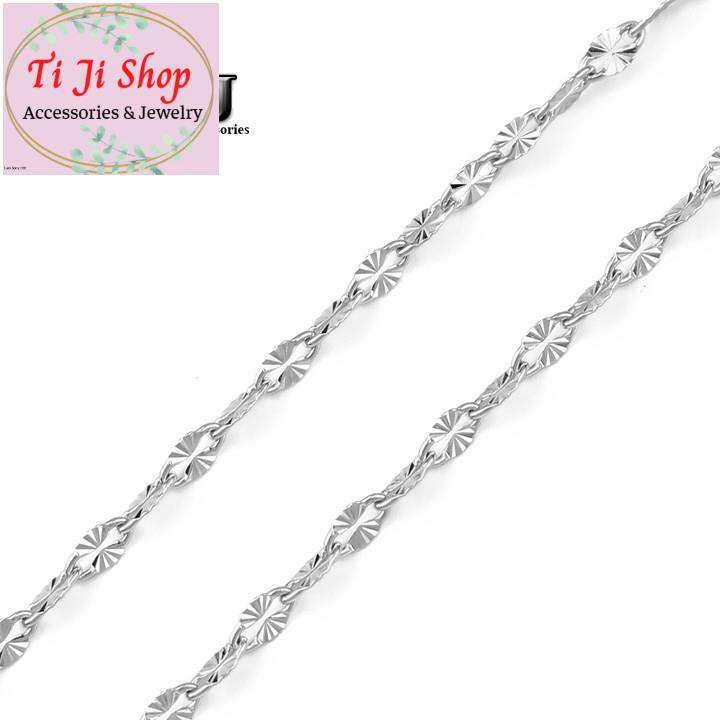 DÂY CHUYỀN LÁ ME INOX CHẠM CHIẾU CỰC SÁNG D  - đẹp, không đen -