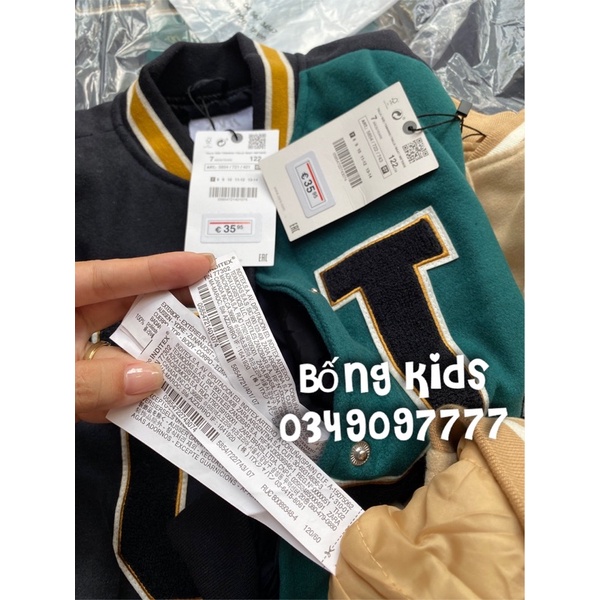 Áo Bomber Dạ Bé Trai Phối Tay Da ZR