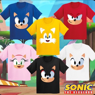 Sonic The Hedgehog Face Tee Quần Áo Trẻ Em Áo Sơ Mi Bạn Bè Hoạt Hình Anh Chị Em Áo Thun Cho Bé Gái Bé Trai Ngộ nghĩnh Kid Quần Áo