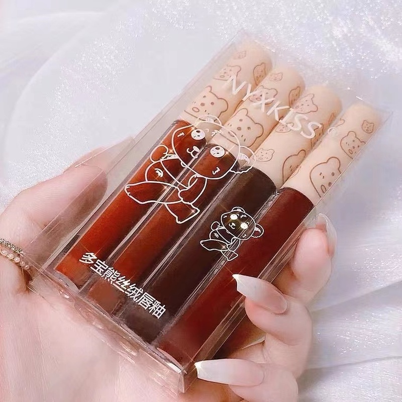 [Hàng mới về] Son bóng tint chất lì dưỡng ẩm lâu trôi làm đẹp lâu trôi có gương cho nữ