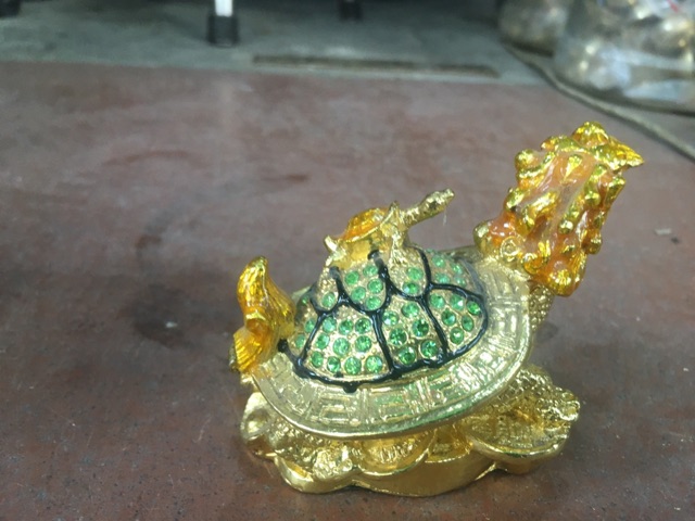 Long Quy Rùa Đầu Rồng Đính Ngọc Nắp Mai mở