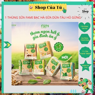 1 THÙNG SỮA FAMI BẠC HÀ-SỮA DỪA-TÀU HŨ GỪNG