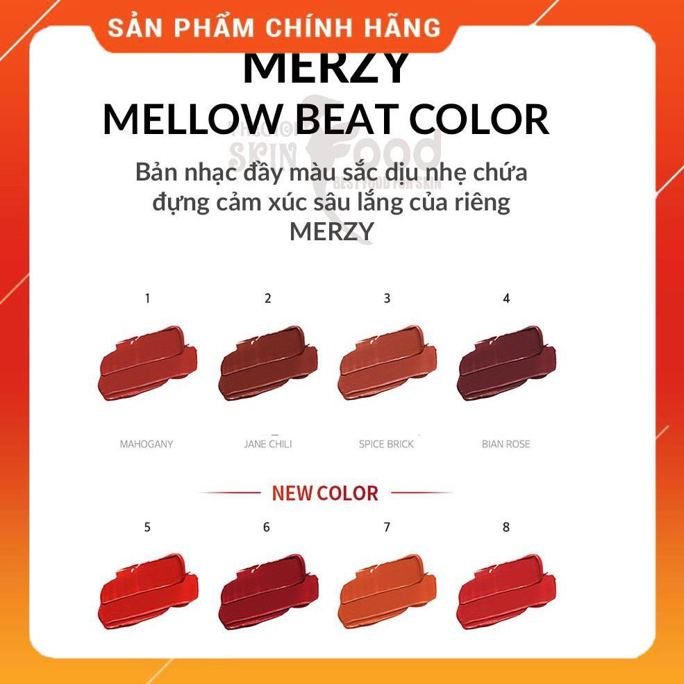 Hàng chính hãng_free ship Son Kem Lì, Siêu Mịn Merzy Bite The Beat Mellow Tint 4g