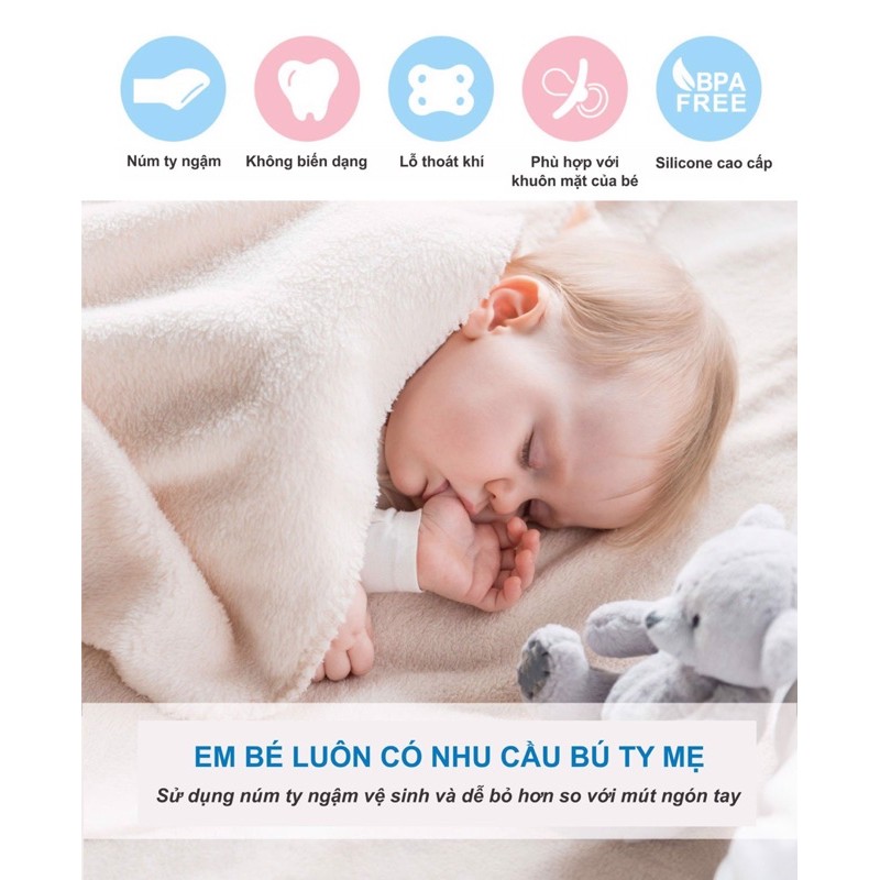 Ti giả cho bé từ 0-6 tháng silicone mềm chỉnh nha Ku.Ku Duckbill KU5518