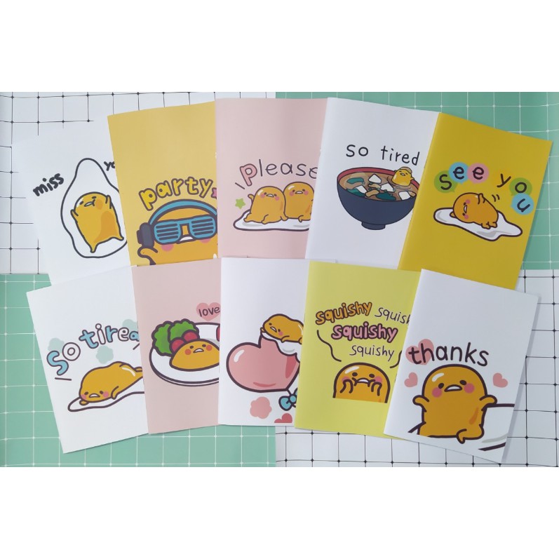 Vở trứng lười kẻ ngang S7VI51 tập gudetama cute 25x17cm 72 trang giấy đẹp