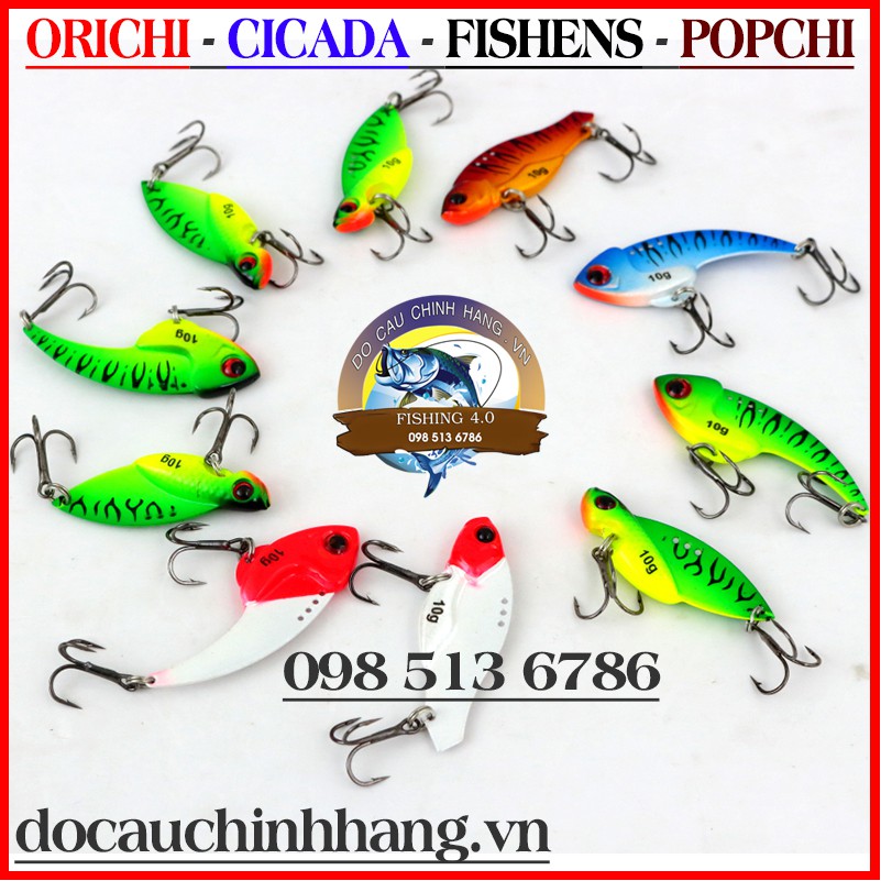 Mồi giả cá sắt đủ loại ORICHI FISHENS CICADA POPCHI MỒI GIẢ CÂU LURE LÓC CHẼM