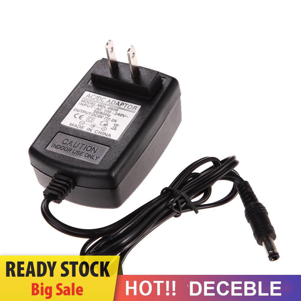 Deceble AC 100-240V Converter Adapter DC 5.5 x 2.5MM 9V 2A 2000mA Charger