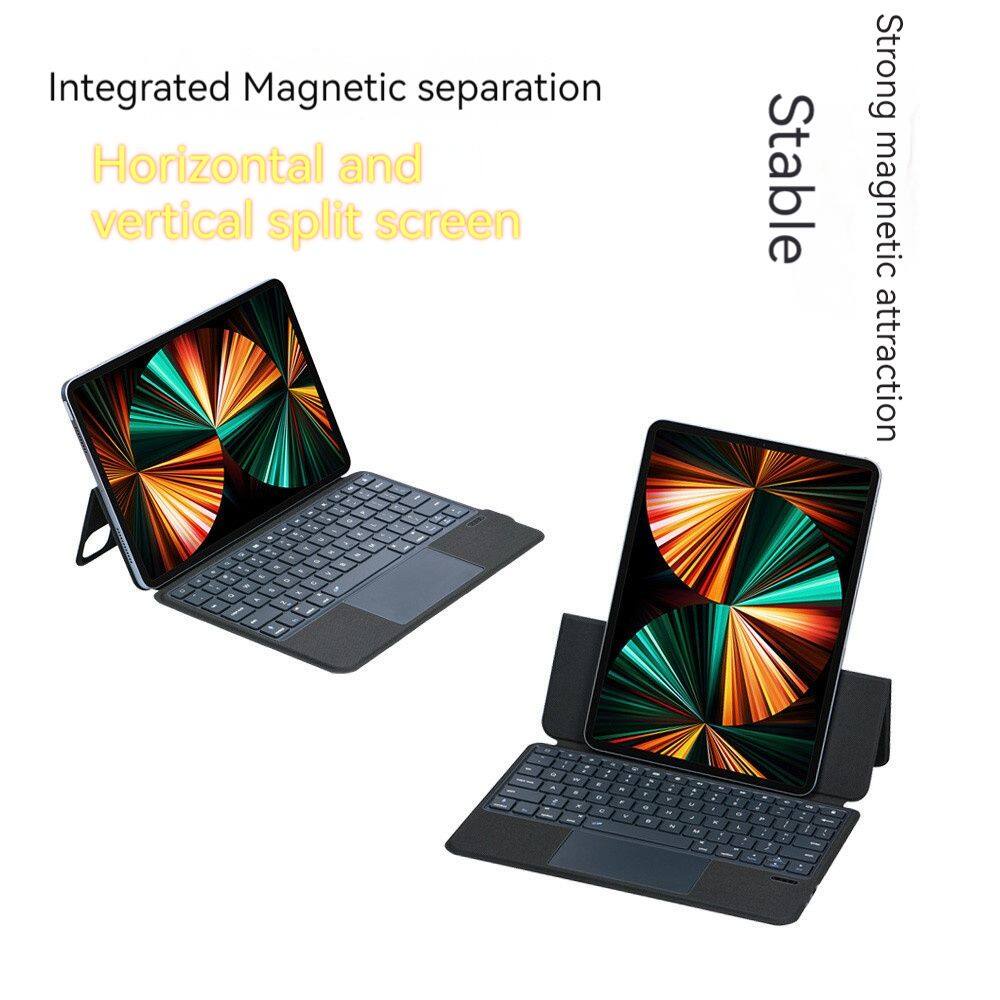Xumu Magnetic Touchpad Wireless Bluetooth Keyboard Case For iPad Pro 11 3th gen 2021 Air 4 4th gen Air 5 5th gen 10.9 inch 2020 2018 Not Detachable Trackpad Vertical Split Leather Holder Stand Protection Cover