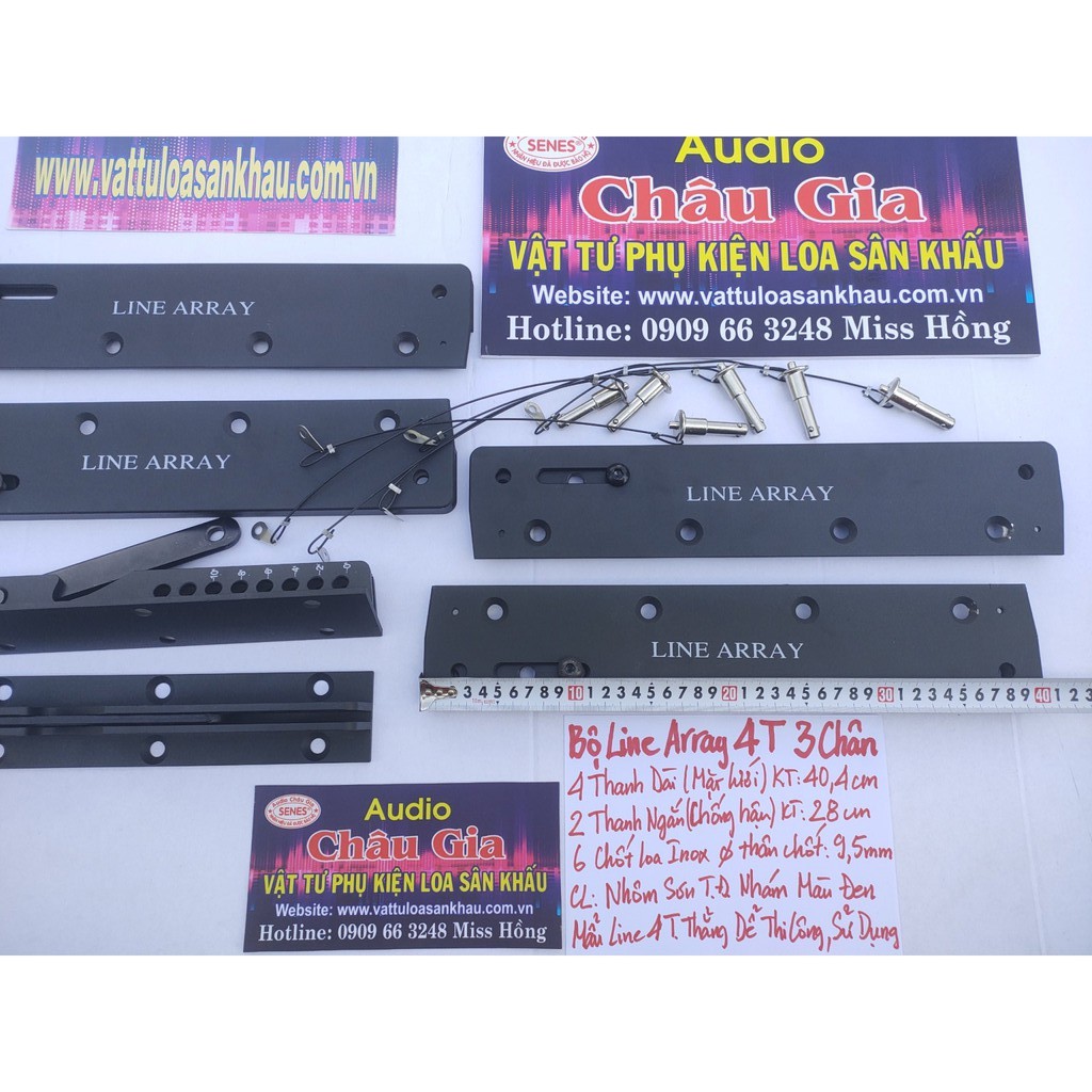 Nẹp loa array, line array 4T 3 chân 1 bộ Audio Châu Gia