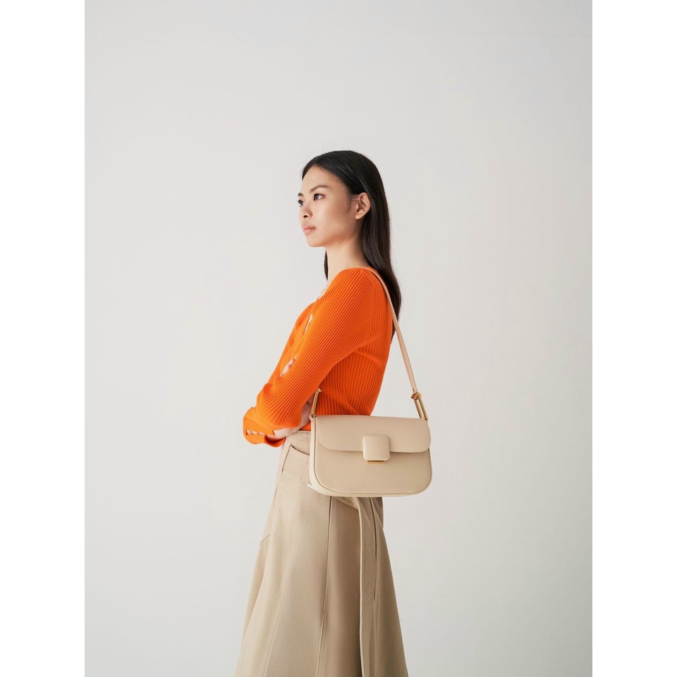 túi kẹp nách + đeo chéo nữ CK2-20270818 trắng kem hàng auth tuồn